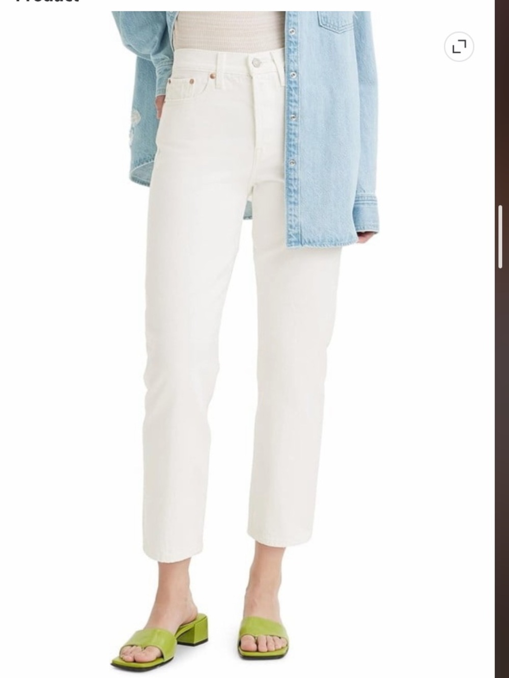 Levi 501 High-Rise Straight Leg Women’s Jeans in White